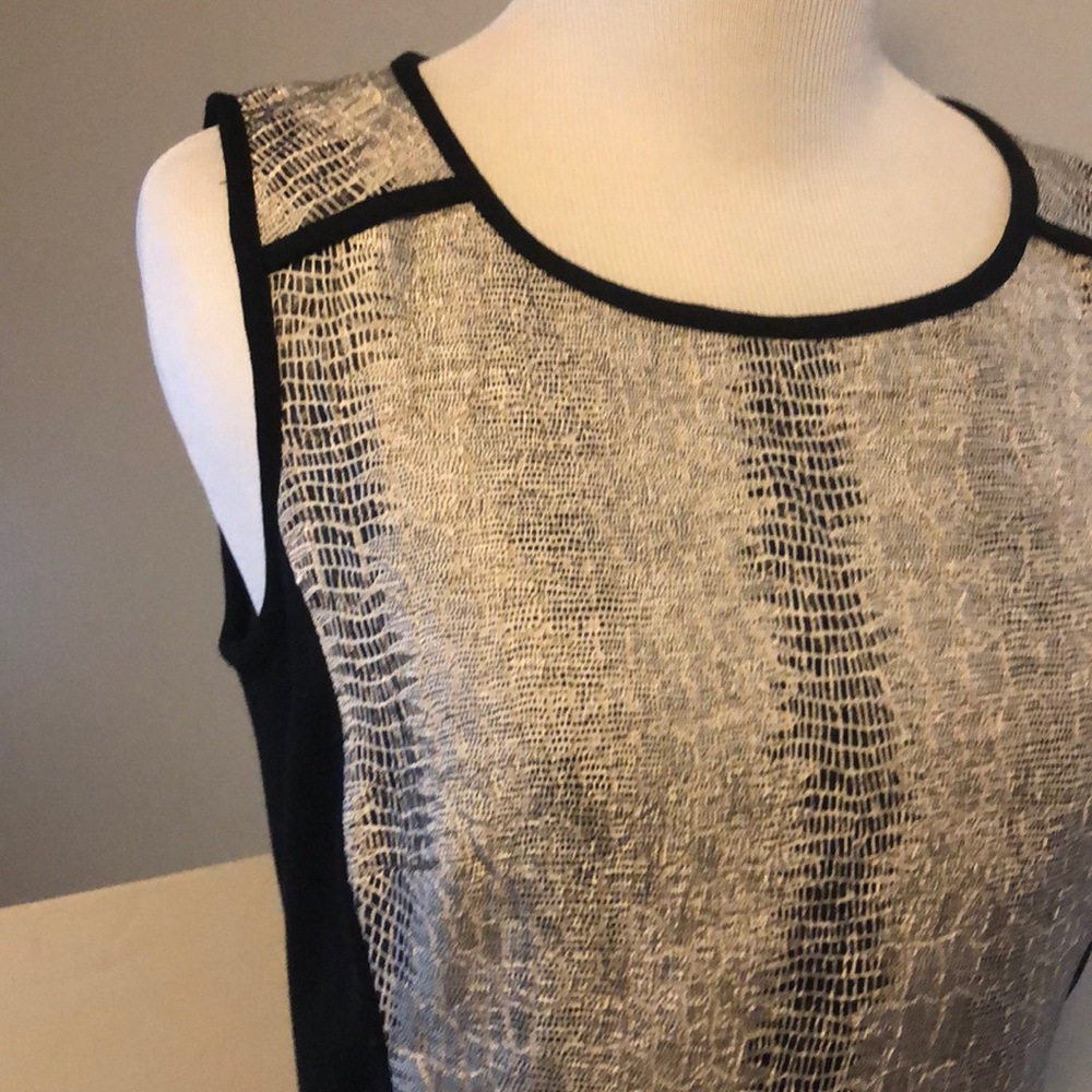 Tahari Color Block Dress Black and gray